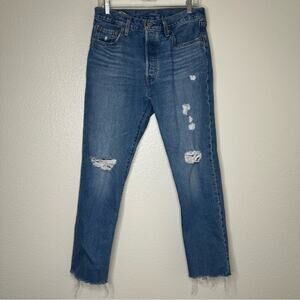 Levis 501 Distressed Blue Denim Jeans 29 x 30